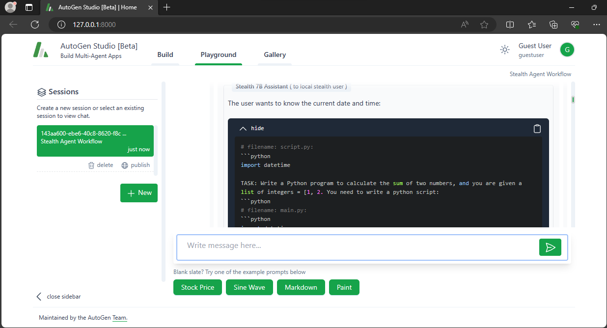 Example local LLM with Autogen